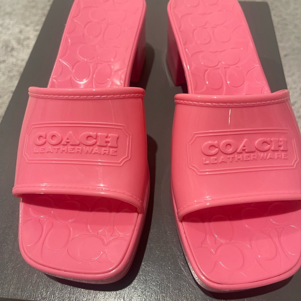 Coach Pink Slide Sandals Minimalist Design